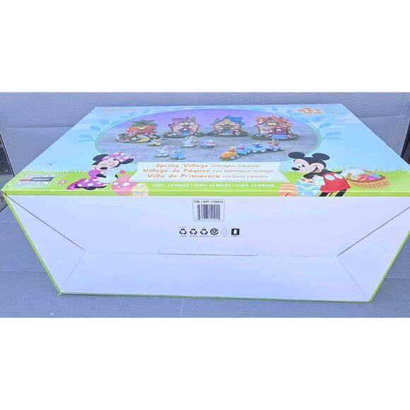 Disney Musical Light-up Easter Spring Village 13-piece Holiday Set NEW - Picture 2 of 11